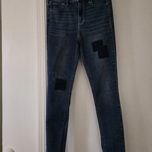Hollister Dark Blue Skinny Jeans with Patches